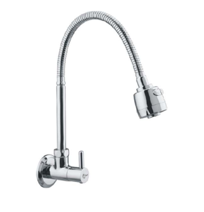 SINK COCK WITH FLEXIBLE SPOUT AND DUAL FLOW